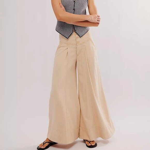 Free People Pants - Free People Cream Wide Leg Pants